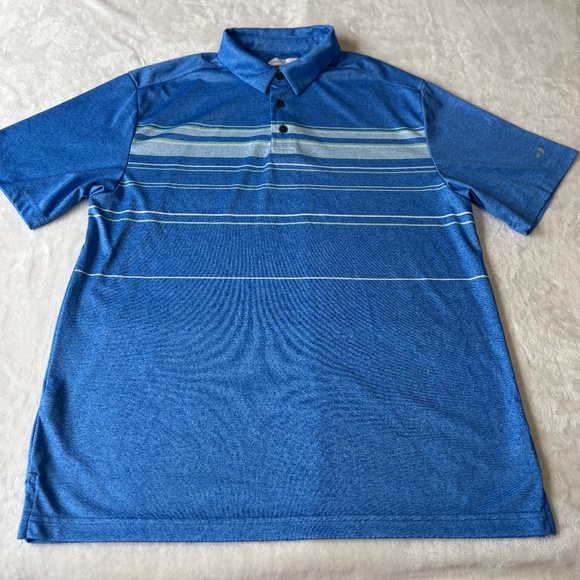 Grand Slam Performance Golf Polo Shirt Mens Size Large Blue Striped Performance - Picture 1 of 8